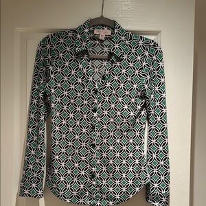 Geometric Patterned Button-Up Shirt